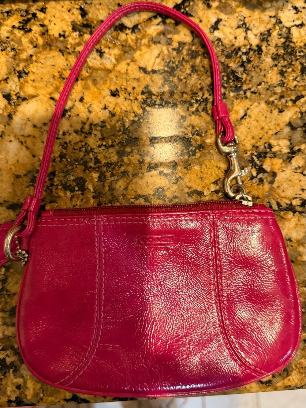 Coach Pink Leather Wristlet Shoulder Bag